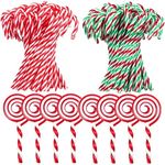 36 pcs Candy Canes Plastic Christmas Cane Decorations Lollipop Ornament Tree Hanging Decoration Twisted Toy Stick Pendant Xmas Party Supplies Peppermint for Home Holiday Embellishment