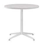 SENGLIDA White Dining Table Round Small Office Table Conference Table Coffee Meeting Table for Office Boardroom Kitchen Living Room Waterproof Desktop Easy Assembly 31.5 inch