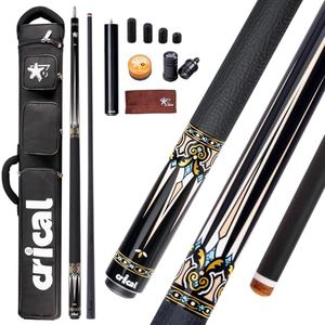 CRICAL Carbon Fiber Pool Cue Stick, Professional Low Deflection Pool Cue with Pro Taper Shaft, 12.5mm Tip, Tournament Level Billiard Cue