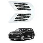 Oshotto Car Decorative FD-697 Electroplate Air Flow Intake Scoop Turbo Bonnet Vent Hood Compatible with Hyundai Santa Fe (Chrome)