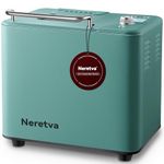 Neretva Bread Maker, [20-IN-1 & 2LB] Smallest Bread Machine Metal Material & Nonstick Ceramic Pan & Low Noise Bread Makers Machine for Gluten Free Bread, Yogurt, Pizza Maker, Dough Maker, etc (Green)