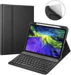HOM 3 Fold Wireless Bluetooth Keyboard Stand with Detachable Tablet Cover Case for Apple iPad Pro 11 (2021) & iPad Pro 11 (2020)