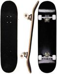 Skateboard Pro 31 inches Longboard Complete with 8 Layer Maple Double Kick Concave Cruiser Skateboard for Teens, Beginners, Girls,Boys,Kids,Adults (Black)