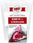 UMAi Dry Aging Bag for Steaks - Pack of 3 I Dry Age Bags for Meat, Ribeye & Striploin Steak up to 12-18lbs, Home Steak Ager Refrigerator Bags, NO Vacuum Sealer Required, Tender Aged Beef in 28-45 Days