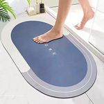 Kintota Bathroom, Oval Door Mat, Floor, Bath Mat, Carpet | Non Slip Mat for Bathroom Cushion, Super Absorbent Soft Carpet, Quick Dry Dirt Barrier for Home, Office, (40X60Cm), Multicolour