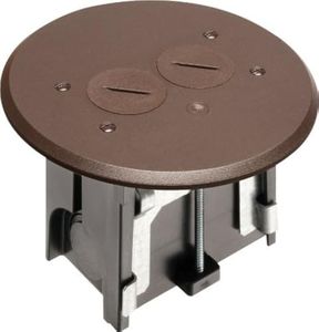 Arlington FLBAF101BL-1 Adjustable Floor Box Kit with Outlet and Flip Plate, for Installed Floors, 1-Gang, Black, 1-Pack, FLBAR101BR-1