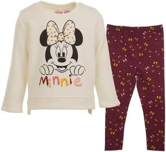 Disney Minnie Mouse Infant Baby Girls Sweatshirt and Leggings Outfit Set White 18 Months