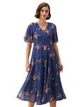 Amazon Brand - Eden & Ivy Women's Georgette Fit and Flare Maxi Casual Dress (ENISS22WDR309_Multi 3_S)