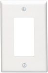 Leviton 80601-W 1-Decora/Gfci Midway Size Wall Plate, 1 Gang, 4-7/8 in L X 3-1/8 in W 0.225 in T, Smooth, 1 Pack, White