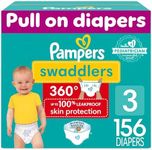 Pampers Swaddlers 360 Diapers Size 3, One Month Supply (156 Count)