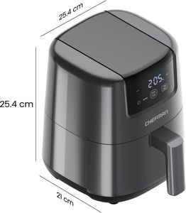 Chefman 2L Mini Digital Air Fryer – Compact Nonstick, Dishwasher Safe, Grey