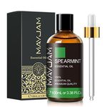 MAYJAM Spearmint Essential Oil, 3.38FL.OZ Pure Essential Oils, Large Volume Spearmint Oil, Perfect for Aromatherapy Diffuser, Great for DIY Soap and Candle Making