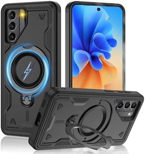 RUNGOS 360°Rotatable Ring for Samsung S22 Case Magsafe, with Stand [Strong Magnetic] [Mil-grade 4-Corner Airbag Reinforcement] Armor-grade Shockproof Case for Samsung Galaxy S22 Case Sturdy Cover 2022