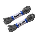 AOMIDI 2 Pair Shoelaces Oval Half Round 1/4" Shoes Lace for Sneakers and Casual shoes Shoelaces Replacements, Dark Grey, 27" inches (69 cm)