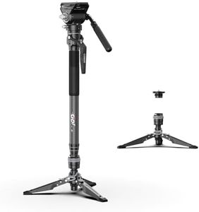 COMAN M1V5 Camera Monopod, One-Click Lifting Monopod with Feet, 67'' Lightweight monopod with V5 Fluid Head Quick Release Plate for Camera, DSLR, Camcorder (M1V5)