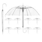 Clear Umbrella,10pcs wedding umbrellas for rain 46in transparent umbrella, large clear umbrella for Outdoor Wedding Style