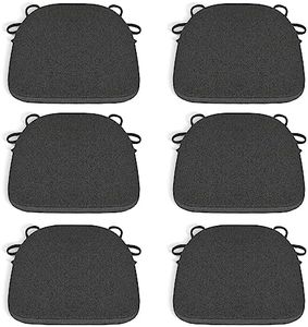 Tromlycs Kitchen Chair Cushions for Dining Pads Set of 6 Room Seat Indoor U Shaped Non Slip with Ties 17 x 16 Inch Black Gray