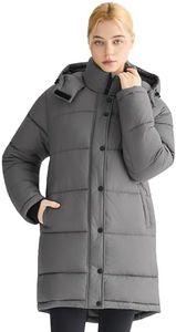 Orolay Winter Coats for Women Long Puffer Coat Waterproof Parka Warm Jacket Hooded with Pockets, Gray, 3X-Large