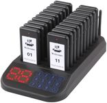 LOUKIENE Restaurant Pager System, 20 Beepers, Wireless Calling System Customers Waiting Beepers for Queue in Restaurants Food Truck Churches Hospital Hotel Bar Eatery with Vibration Flash and Buzzer