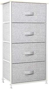 YITAHOME Dresser with 4 Drawers - Fabric Storage Tower, Organizer Unit for Bedroom, Living Room, Hallway, Closets & Nursery - Sturdy Steel Frame (Light Grey)