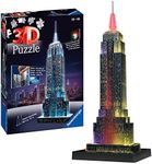 Ravensburger Empire State Building 3D Jigsaw Puzzle for Adults and Kids Age 10 Years Up - Night Edition with LED Lighting - 216 Pieces - No Glue Required