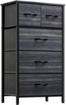 YITAHOME Fabric Dresser with 5 Drawers - Storage Tower with Large Capacity, Organizer Unit for Bedroom, Living Room & Closets - Sturdy Steel Frame, Wooden Top & Easy Pull Fabric Bins