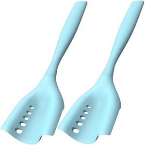 2 Pack Mincing Spatula Meat Chopper, Hamburger Grinder, Premium Heat Resistant Smasher for Ground Beef, Potato Mix Tool, Meat & Poultry Tenderizers-Aqua
