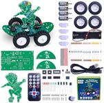 MiOYOOW DIY 360° Rotating RC Car Kit, 5 Speed Rechargeable Remote Control Skateboard Car Soldering Practice Kit, STEM Electronics Learning Kit Outdoor Smart Car Toy for 15+ Years Old Presents