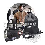 Neck Flex - MMB Pro Series, Neck Muscle Trainer Kit, Functional Trainer & Neck Weight Lifting, Heavy-Duty Head Harness Weight Belt with Chain, Neck Builder, Resistance Band & Door Anchor, Neck