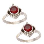 HANDICRAFT FASHION POINT 92.5 Sterling Silver Modern RubyToe Ring For Girls And Women