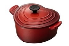 Le Creuset Enamelled Cast Iron Heart-Shaped Casserole Dish With Lid, 18 cm, 1.9 Litres, Cerise, 25105020602460