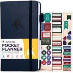 Clever Fox Pocket Planner Weekly – Undated Monthly Goal Planner and Calendar, Mini Planner Perfect for Purse, 10x17.5cm (Blue)