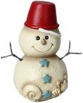 Young's Inc. Resin Standing Coastal Christmas Beach Snowman Figurine - Fun Winter and Christmas Decorations - Holiday Home Decor - 4'' X3'' X5'' - Cream