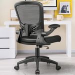 MINLOVE Office Chair Ergonomic Desk Chair with Lumbar Support and Height, Rolling Swivel Desk Chair with Wheels and Flip-up Arms, Breathable Mesh Executive Computer Chair for Home Office(Black)
