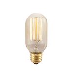 Bulbrite 134015 NOS40T14/SQ 40-Watt Nostalgic Incandescent Edison T14, Vintage Thread Filament, Medium Base, Warm White (Pack of 4)