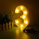 Balloonistics LED Marquee Number Light Sign for Party Family Wedding Decor Walls Hanging (Number 3)