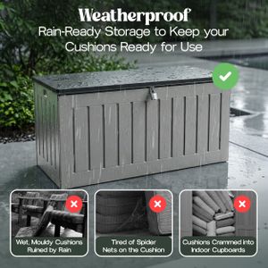 Olsen & Smith XXL Garden Storage Box & Seat – 830L Lockable Waterproof Chest