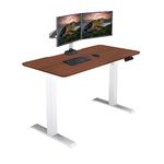 Vari Essential Electric Standing Desk 48" x 24" (VariDesk) - Electric Height Adjustable Desk - Home or Office Standing Desk - Sturdy Adjustable Standing Desk - Split Top Sit Stand Desk - Hazel Wood