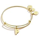 Alex and Ani Initial P III Bangle Bracelet, One Size, Non-Precious Metal