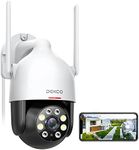 DEKCO 2K HD Outdoor Security Camera with 360 Degree Pan-Tilt Motion Tracking,Home Camera Surveillance Exterieur, WiFi Security Camera, Full Color Night Vision, Sound-Light Alarm, 2-Way Audio, Waterproof