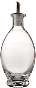 Fox Run Olive Oil and Vinegar Drizzler Bottle, Oval, Glass, 7.75" x 3.25"