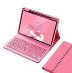 Keyboard Case for iPad Air 5th 4th Generation, iPad Pro 11 inch 4th Generation 1st/2nd/3rd Gen Case Support Pencil Holder Charging Bluetooth Detachable Keyboard Cover (Dark Pink)