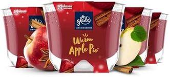 Glade Jar Candle, Scented Candle Infused with Essential Oils, Up to 44 Hour Burn Time, Warm Apple Pie, Pack of 4 (4 x 224g)