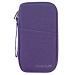 Vinsani Family Travel Holiday Wallet Passport Holder & Document Organiser Case Men Women for Tickets, ID Card, Credit Cards, Currency Holder – Purple