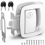 BEBOBLY RV Door Lock Replacement, Aluminum Alloy Upgraded Lighter RV Door Latch with Paddle Deadbolt & 4 Keys, 100% Metal Camper Door Locks, RV Entry Door Lock for Travel Trailers Cargo Hauler, White