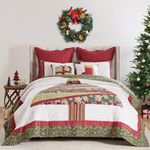 Greenland Home Christmas Tree Cotton Quilt Set, 3-Piece Full/Queen, Holiday