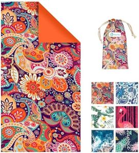 Miss Rui Microfiber Quick Dry Beach Towel, Extra Large 180x80cm Pool Towel with Carry Bag Fast Absorbent Lightweight Sand Free Travel Towel for Bath Swim Camping