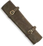 Leather Knife Bag for Chefs - Real Leather Chef's Knife Roll Large - Knife Bag Chef's Knife Lockable Cooking Bag Sam, Olive-Green, Knife Pocket