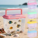 Vodolo Beach Aquarium,4Pcs Fish Transport Container,Fun Travel Portable Fish Tank,Plastic Clear Fish Bucket,Beach Vacation Essentials for Kids,Beach Must Haves Crab Catching Kit