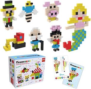 PicassoTiles Mini Pixel Magnetic Puzzle Cube 200 Piece Mix & Match Cubes Sensory Toys STEAM Education Learning Building Block Magnets Children Construction Toy Set Stacking Magnet Creative Kit PMC200
